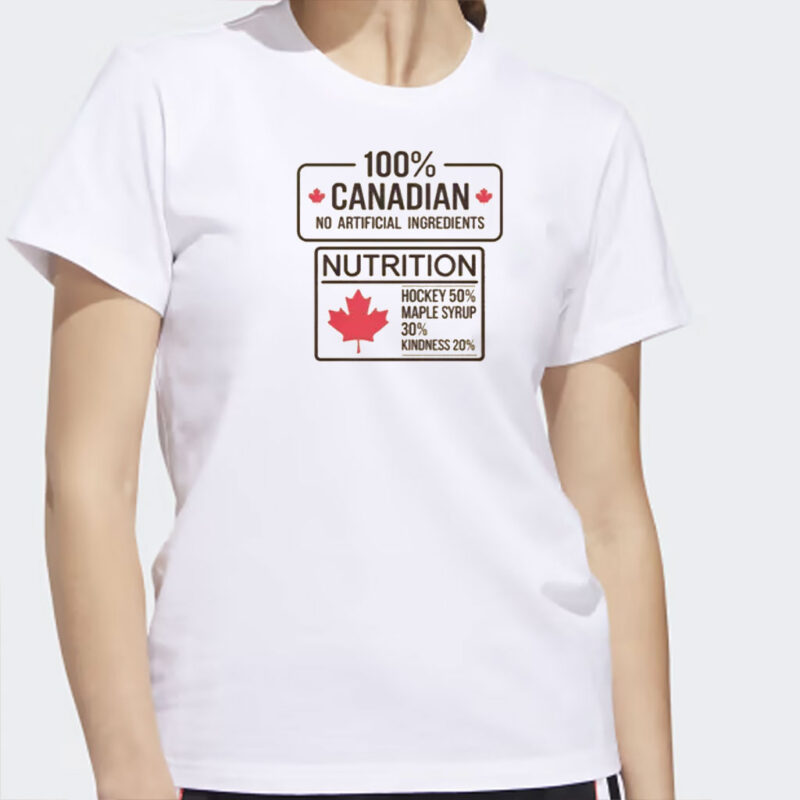 100 Percent Canadian Nutrition Facts T Shirt