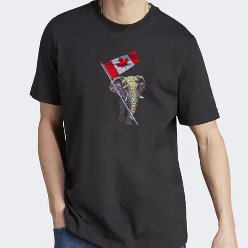 Baby Elephant with the Canadian Flag Shirt