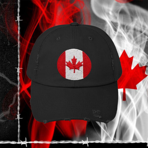 Canada Circle Flag Icon Premium Dad Hat, Embroidered Cotton Baseball Cap