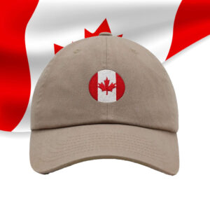 Canada Circle Flag Icon Premium Dad Hat Embroidered Cotton Baseball Cap