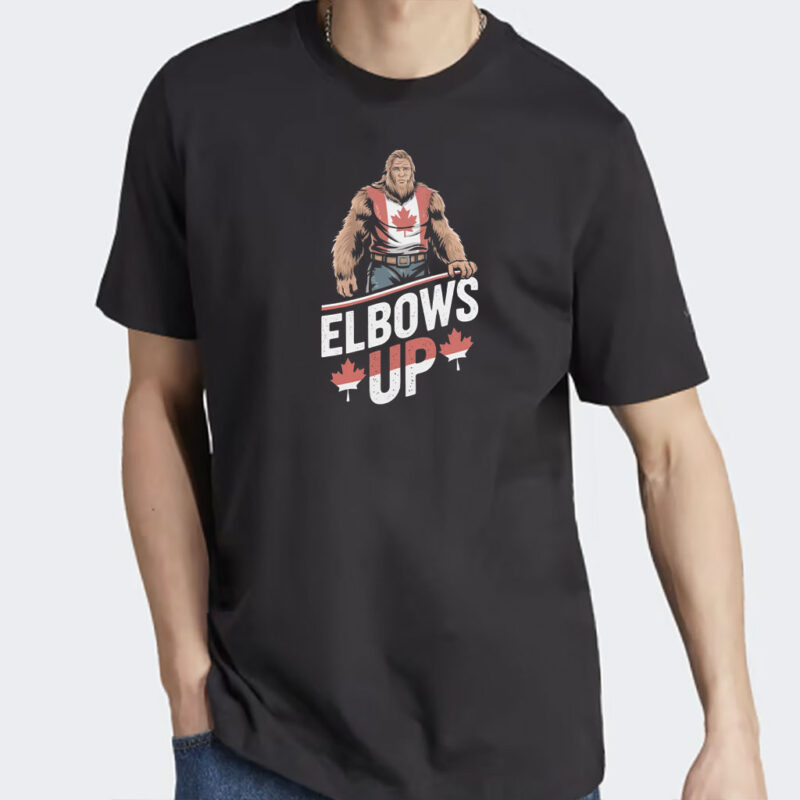 Canada Flag T-shirt, Elbows Up Shirt For Canada Day, Bigfoot lover gift, Funny Political Shirt