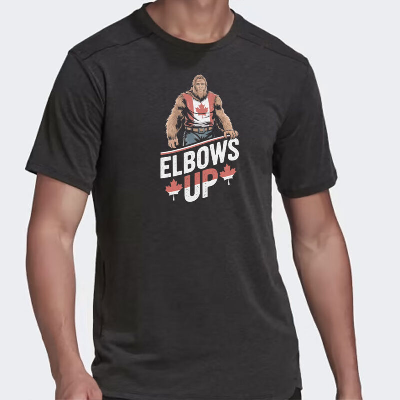Canada Flag T-shirt, Elbows Up Shirt For Canada Day, Bigfoot lover gift, Funny Political Shirt