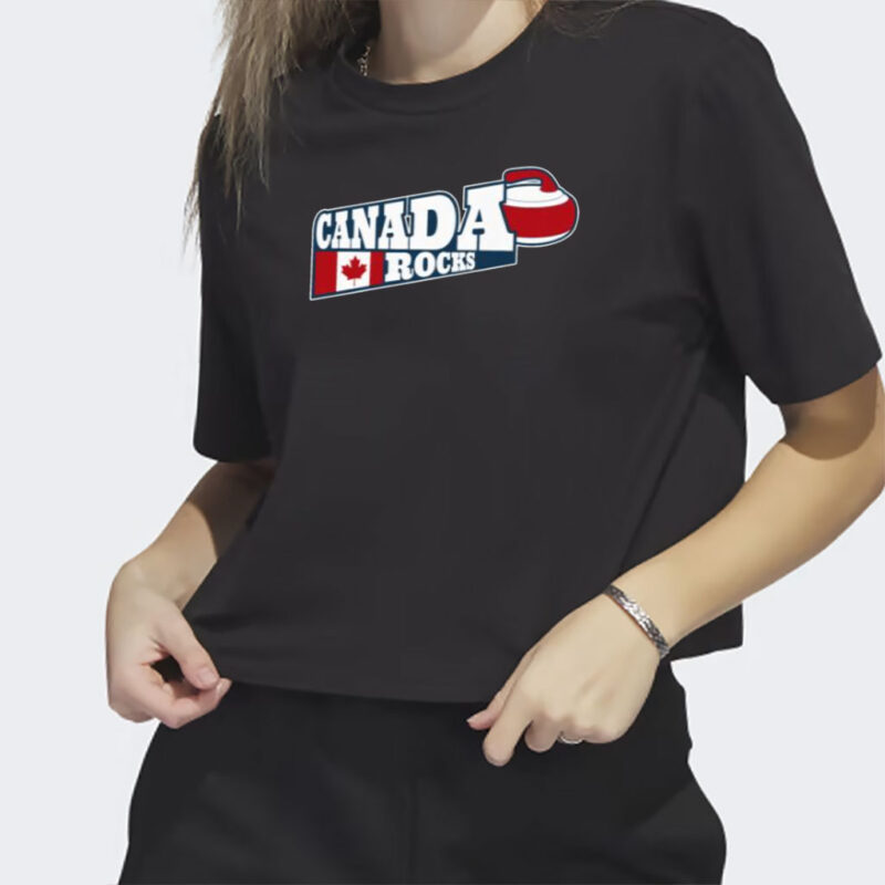 Canada Rocks Curling Stone Curler Canadian Flag Shirt