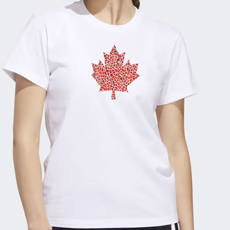 Comfort Colors Canada T-Shirt, Mosaic Maple Leaf, Red Maple Leaf Shirt