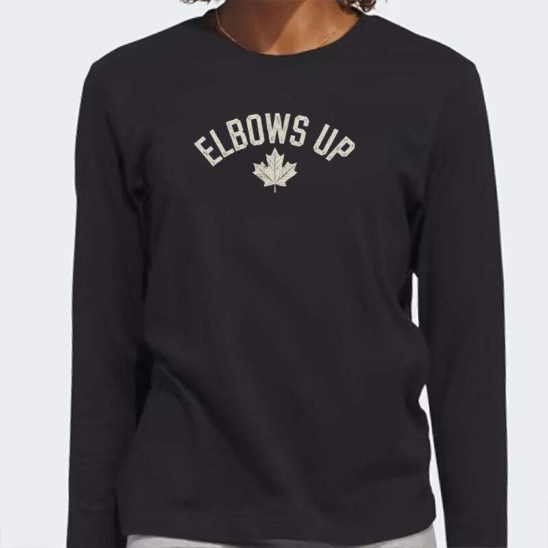 Distressed Elbows Up Maple Leaf Shirt