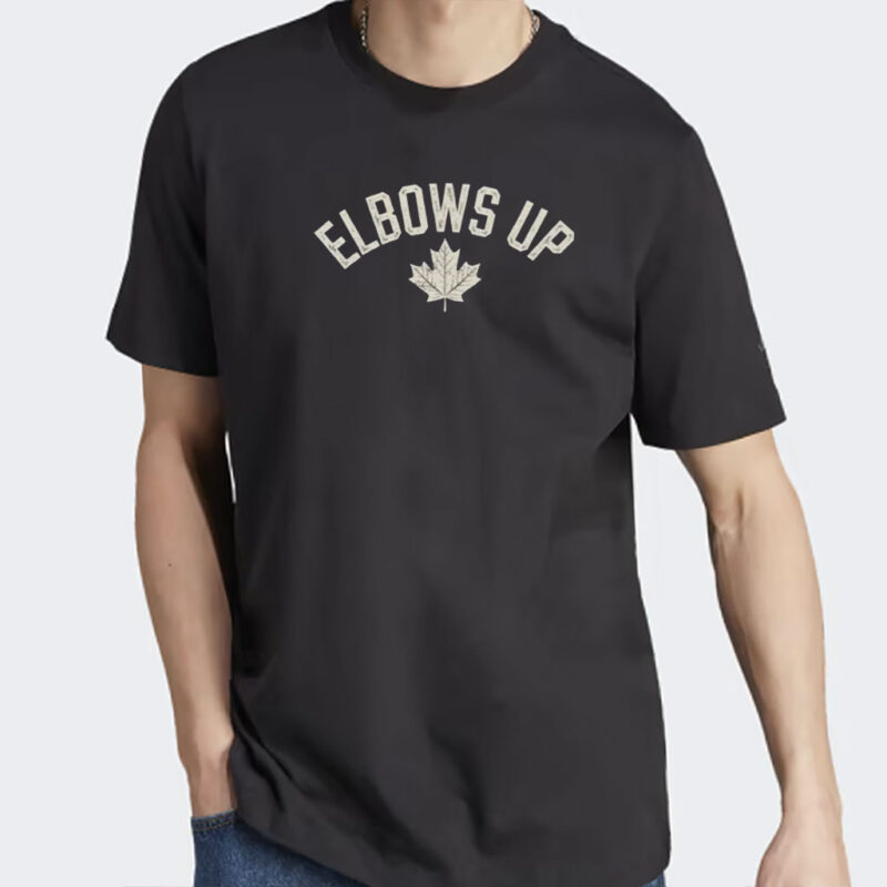 Distressed Elbows Up Maple Leaf Shirt