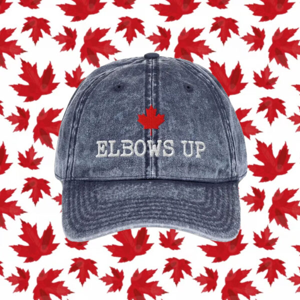 ELBOWS UP CANADA Vintage Cotton Twill Cap, Canada Proud Patriotic Hat