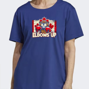Elbows Up Canada Canadian Counter Tariffs Beaver Boxing T-Shirt