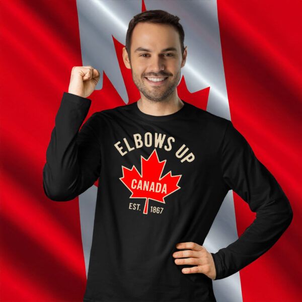 Elbows Up Canada EST. 1867 Canada Strong Long Sleeve Shirt