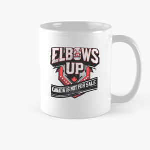 Elbows Up Canada Mug, Canadian Hockey Culture Mug