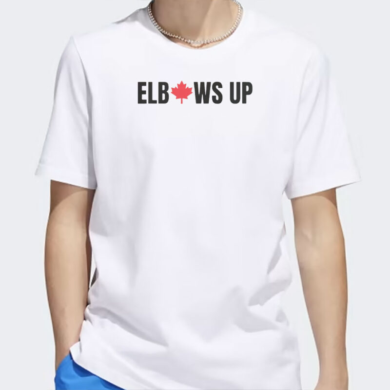 Elbows Up Canada Strong T-Shirt, Support Made In Canada Proud Canadian Flag Shirt