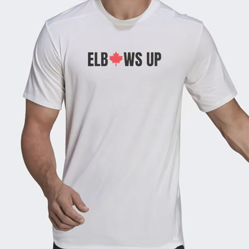 Elbows Up Canada Strong T-Shirt, Support Made In Canada Proud Canadian Flag Shirt