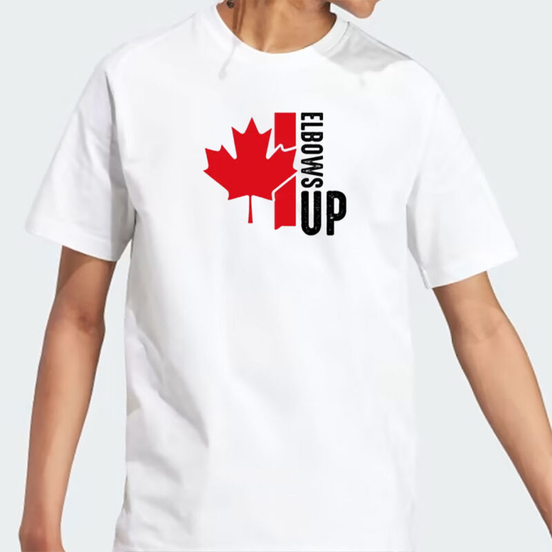 Elbows Up Canada T-Shirt, True North Strong and Free Tee, Canadian Hockey Culture Shirt