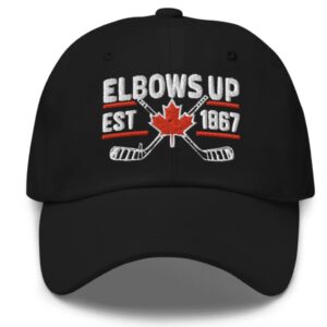 Elbows Up EST 1867 Canada Hockey Hat