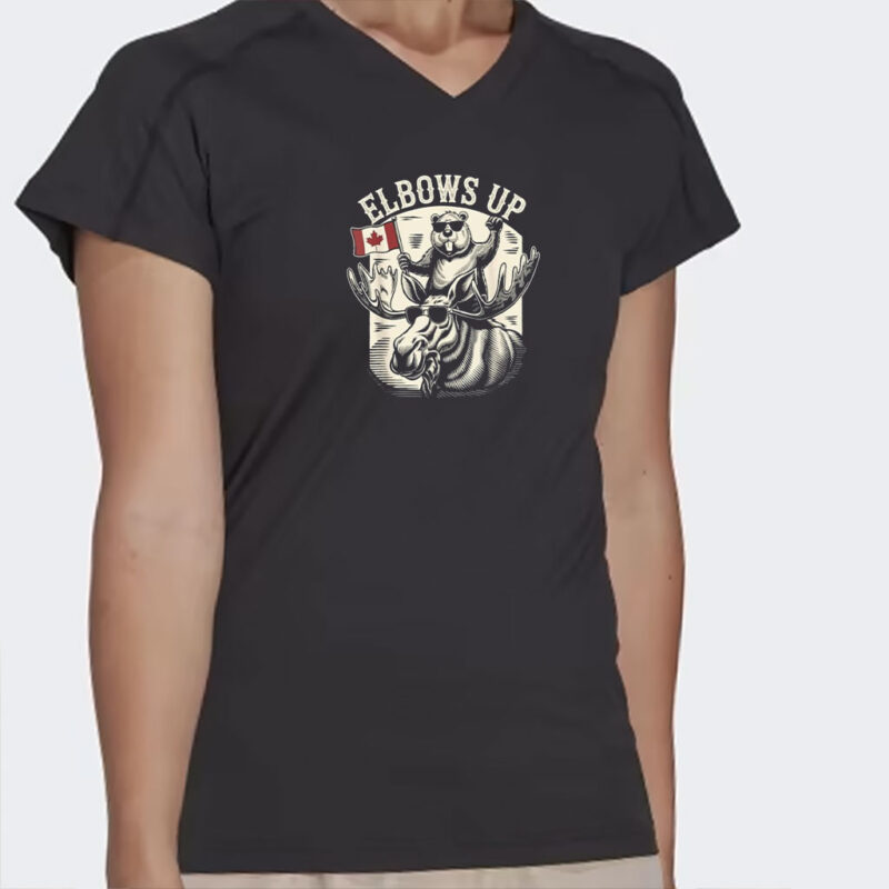 Elbows Up Funny Canada Beaver and Moose T-Shirt