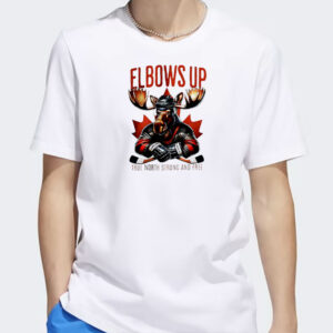 Elbows up Canada Moose hockey true North strong and free mascot shirt