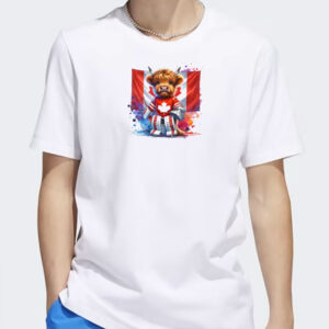Highland Cow Shirt, Cute Hockey Player, Canada Flag Shirt