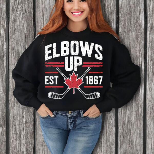 Hockey Elbows Up Canada EST 1867 T-Shirt