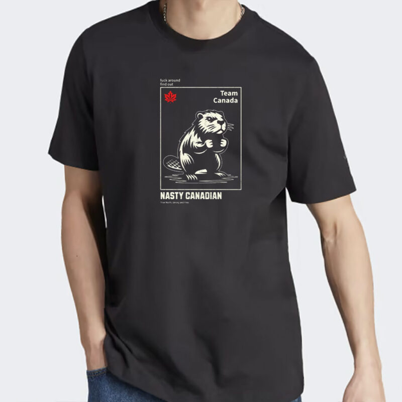 Team Canada Beaver Nasty Canadian T-Shirt, Elbows Up Canada, True North Strong and Free Shirt