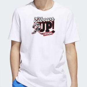 Trendy Canada Pride Graphic Tee - Elbows Up, Funny Canadian Beaver T-Shirt